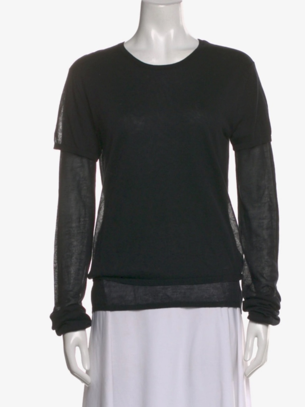 Toteme Layered Knit Top Black Cashmere blend Like New Small